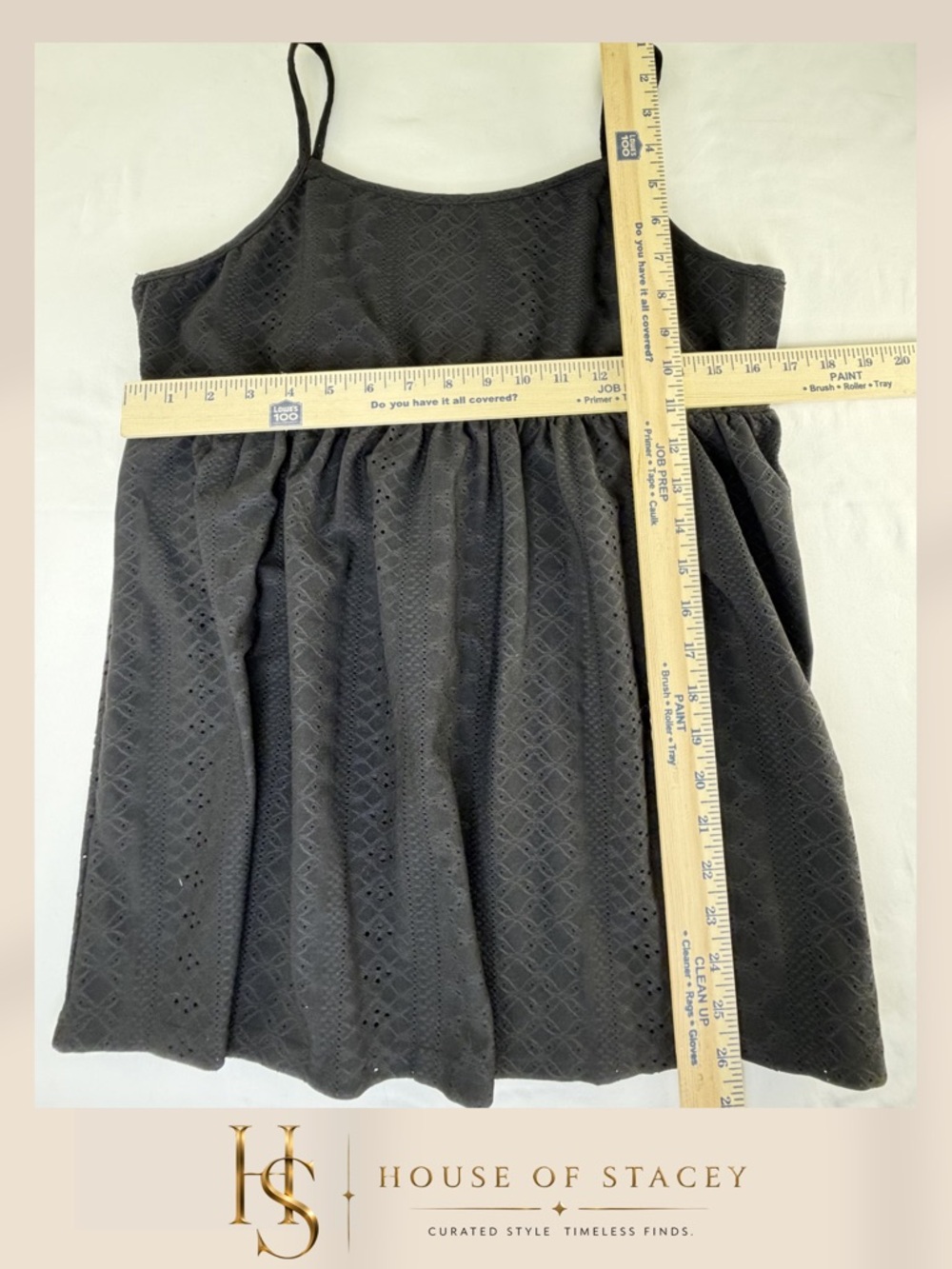 Black Eyelet Babydoll Cami Tank Top XL - Picture 3 of 6
